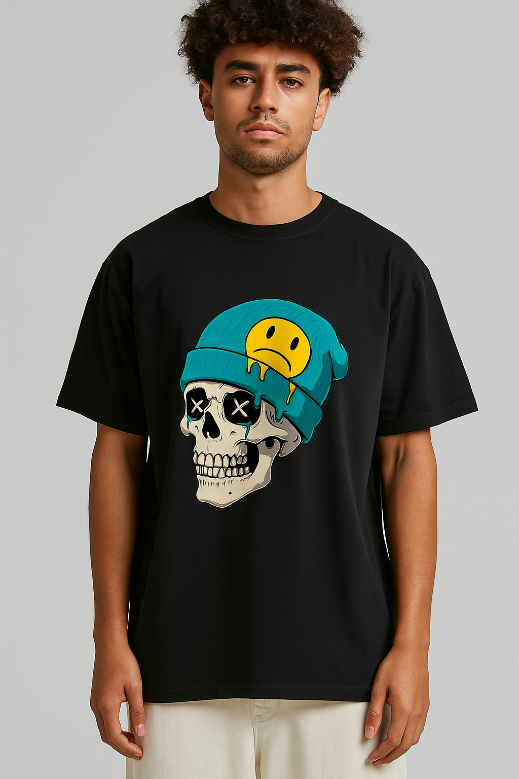 Black oversized skull print